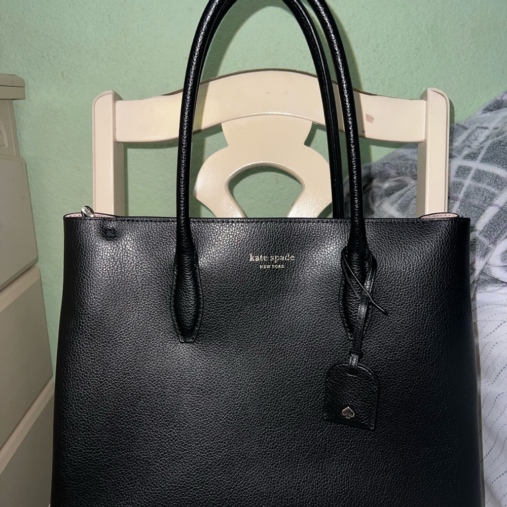 Kate Spade Black Leather Tote Bag